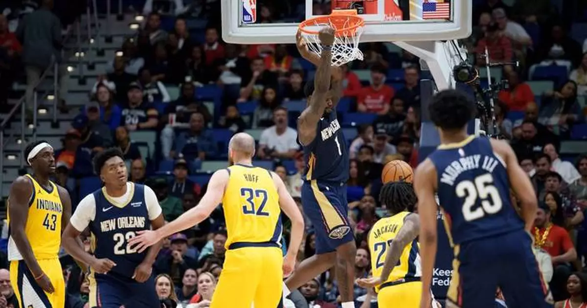 Zion Williamson ties season high with 29 points as Pelicans beat Pacers 128-109 for 4th straight win