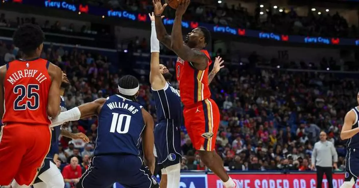 Zion Williamson scores 24 to lead Pelicans over Mavericks for 5th straight win