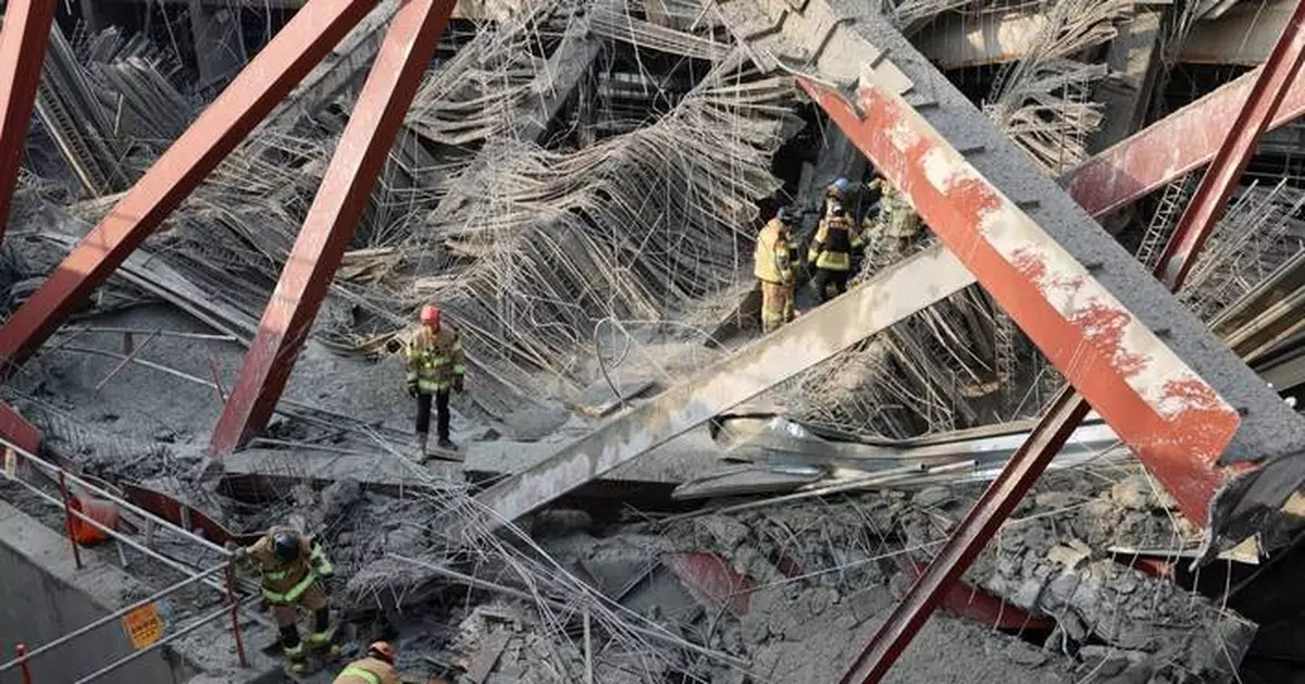 Library under construction in South Korea collapses, killing 1 and trapping 3 under rubble