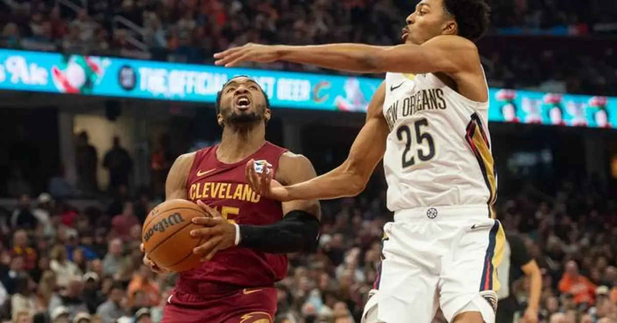 Donovan Mitchell and Sam Merrill propel Cavaliers to 141-118 victory over Pelicans