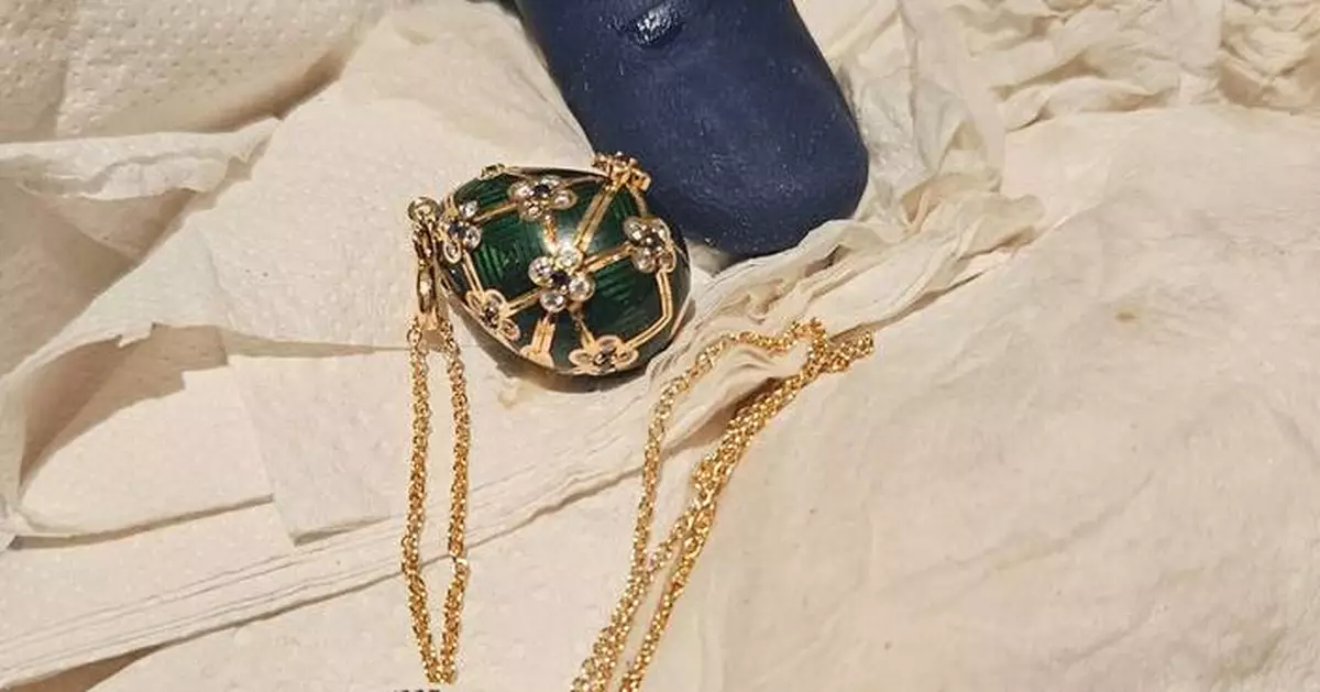 Police recover a swallowed Fabergé pendant after a 6-day wait for it to reappear
