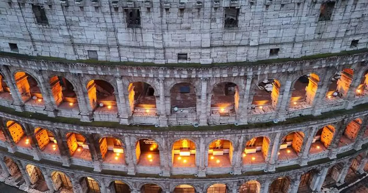 Photos offer stunning aerial views of Rome’s Colosseum and ancient Forum