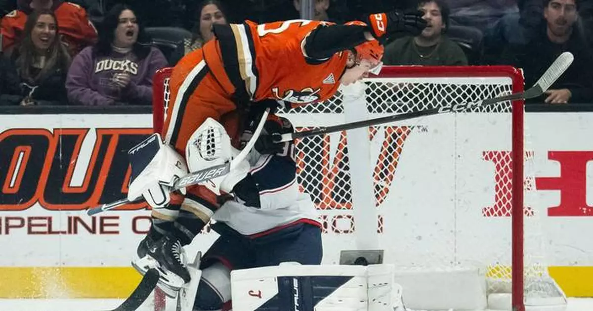 Pavel Mintyukov scores with 3:29 left to lift Ducks past Blue Jackets, 4-3