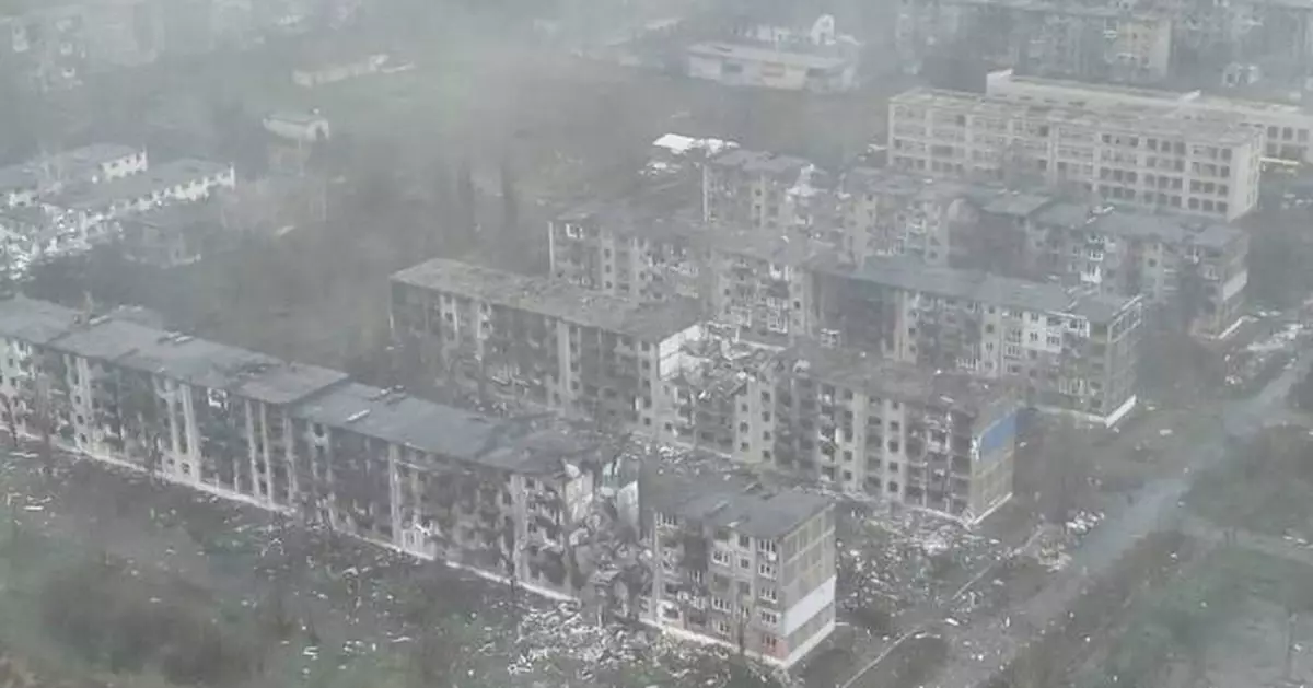Exclusive drone footage shows devastated Ukrainian town almost encircled by Russian forces