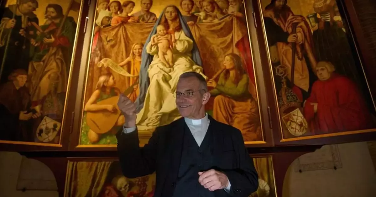 Church altar featuring homeless man goes on display a stone's throw from his grave at the Vatican
