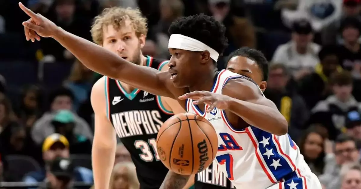 Edgecombe's 3-pointer in closing seconds gives 76ers a 139-136 overtime victory over Grizzlies