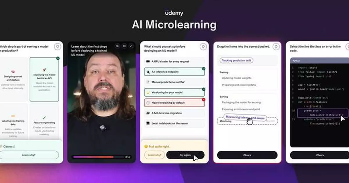 Udemy Introduces AI-Powered Microlearning to Evolve Skills Mastery