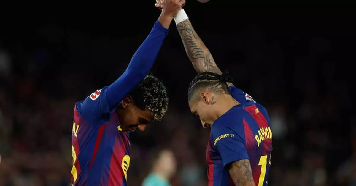 Raphinha scores 2 as Barcelona wins to add pressure on Real Madrid's Alonso before crunch game