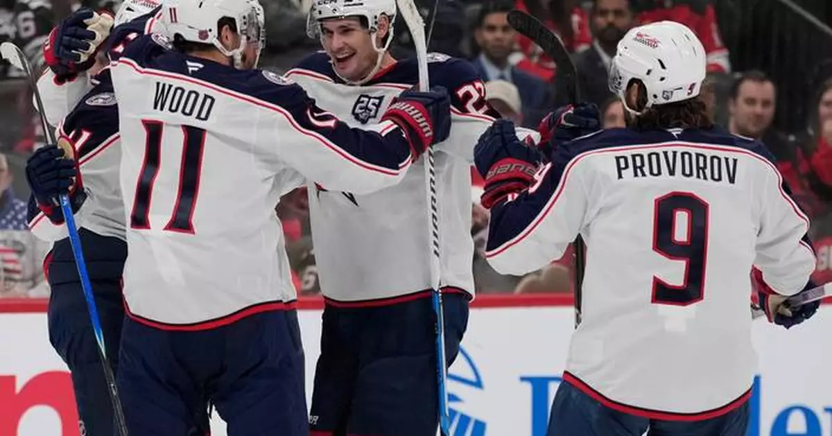 Monahan and Coyle lead Blue Jackets past Devils 5-3 to stop 4-game skid