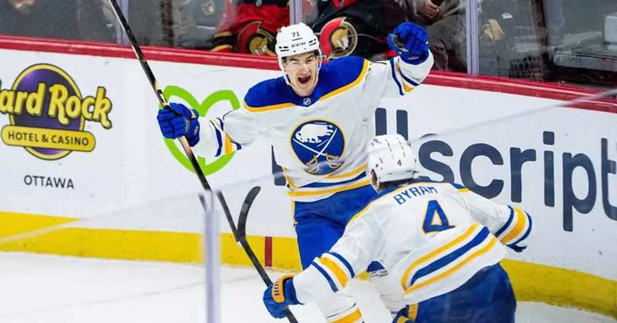 Byram lifts Sabres over Senators 3-2 in OT for first 7-game win streak in 7 years