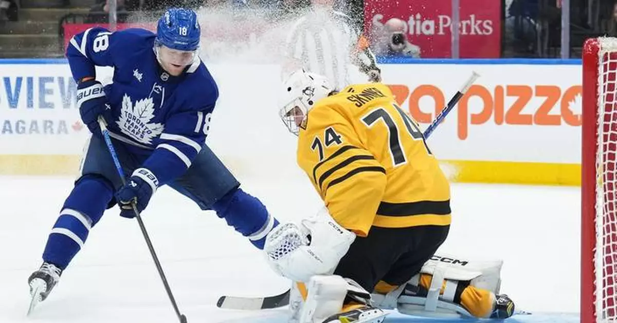 William Nylander's 4-points lift Maple Leafs over Penguins 6-3, snapping 3-game skid