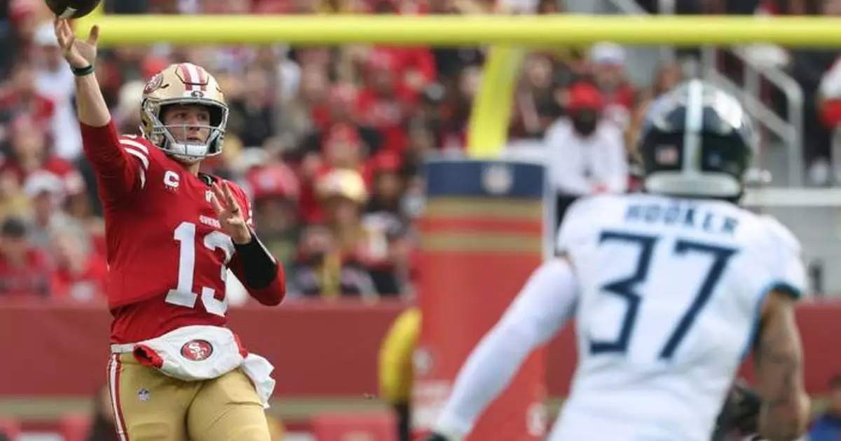 Purdy's 3 TD passes lead 49ers to 37-24 win over Titans