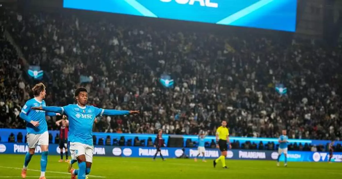 Neres doubles gives Napoli the Italian Super Cup with victory over Bologna