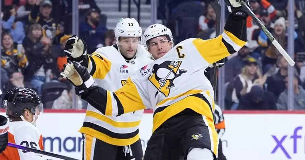 Crosby scores 58th, 59th career goals against Flyers in Penguins' dominant 5-1 victory