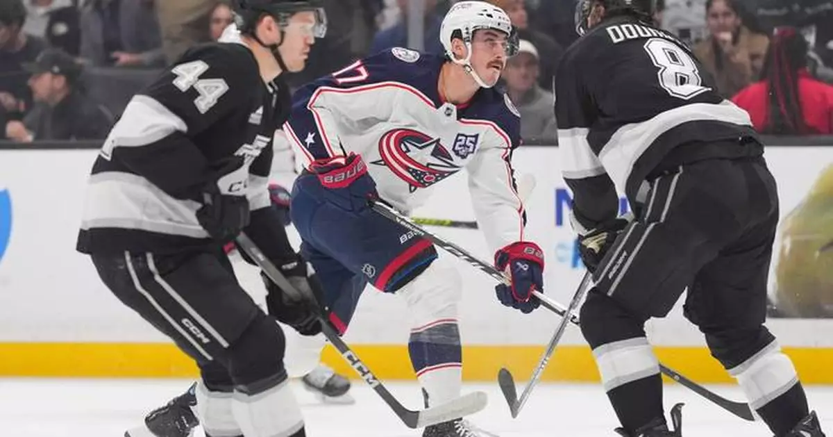 Mason Marchment scores 2 power-play goals, Kirill Marchenko adds 1 as Blue Jackets beat Kings 3-1