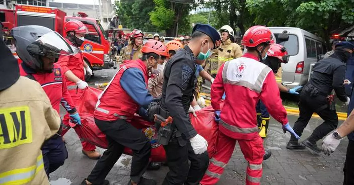 A fire in an office building in Indonesia's capital kills at least 22 people
