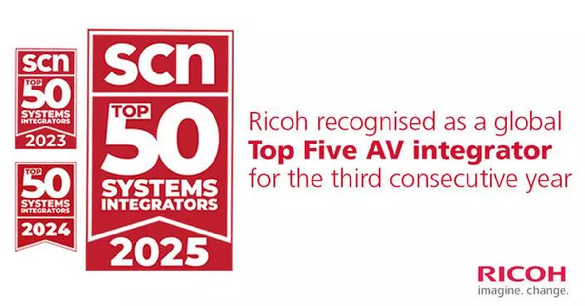 Ricoh recognised as a Top 5 global AV Integrator in SCN Top 50 Systems Integrators 2025