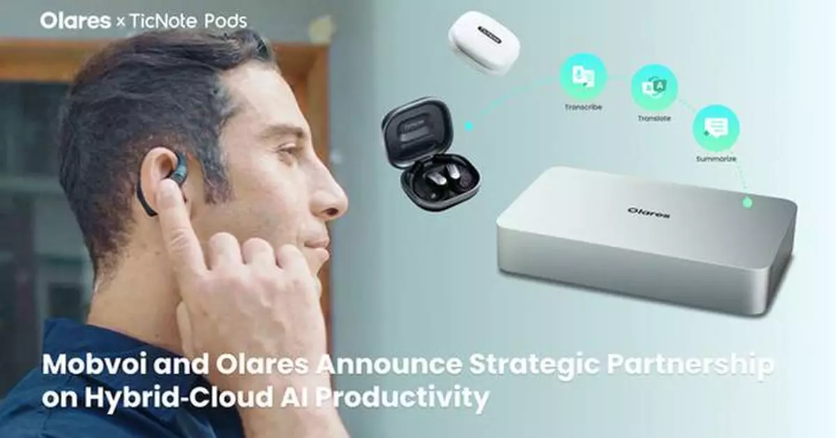 Mobvoi and Olares Announce Partnership to Redefine AI Productivity with the World's First "Hybrid-Cloud" Note-Taking Earbuds