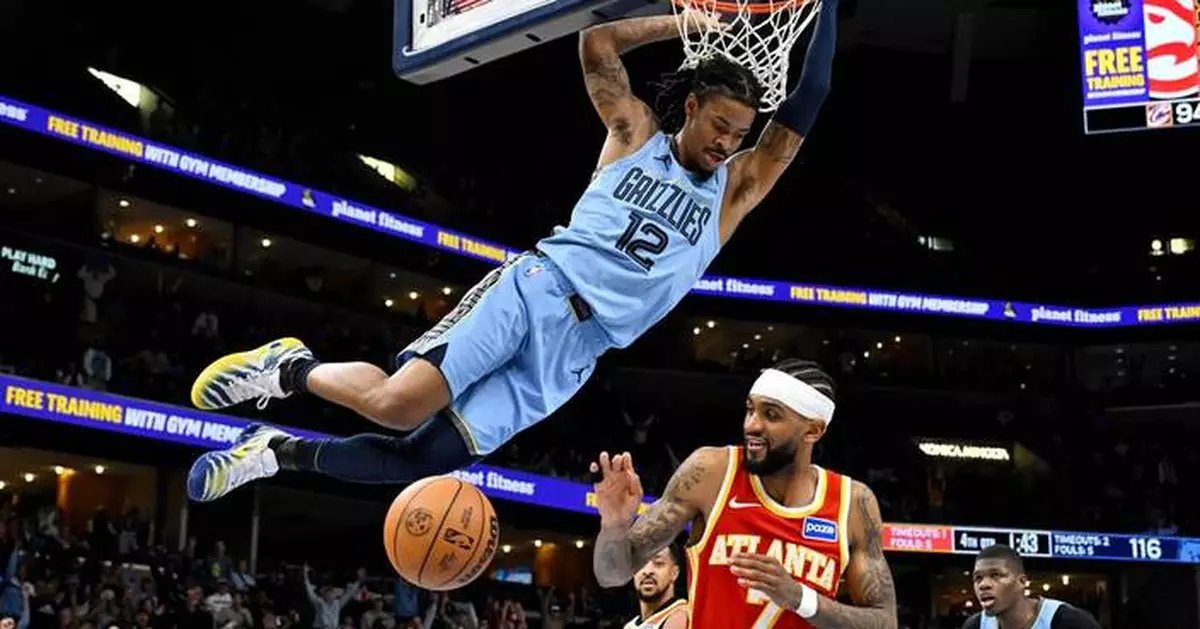 Grizzlies' Morant has UCL sprain and will be re-evaluated in about three weeks