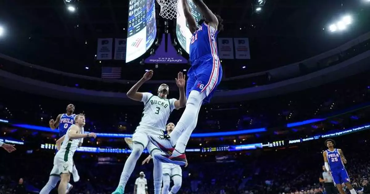 George scores 32 and Embiid has 29 to lead 76ers past short-handed Bucks 139-122