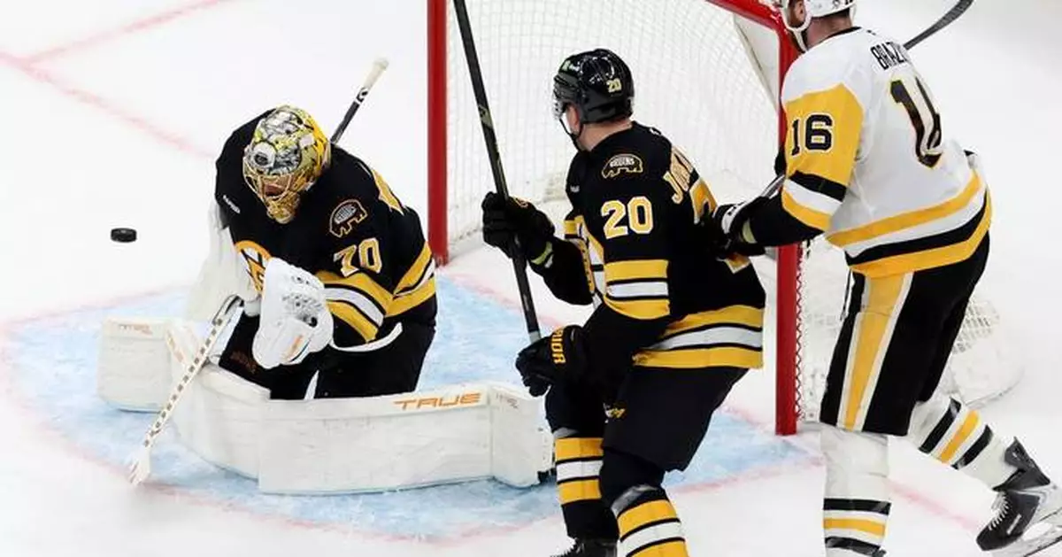 Joonas Korpisalo stops 27 shots in Bruins' 1st shutout of the season; 1-0 win over Penguins
