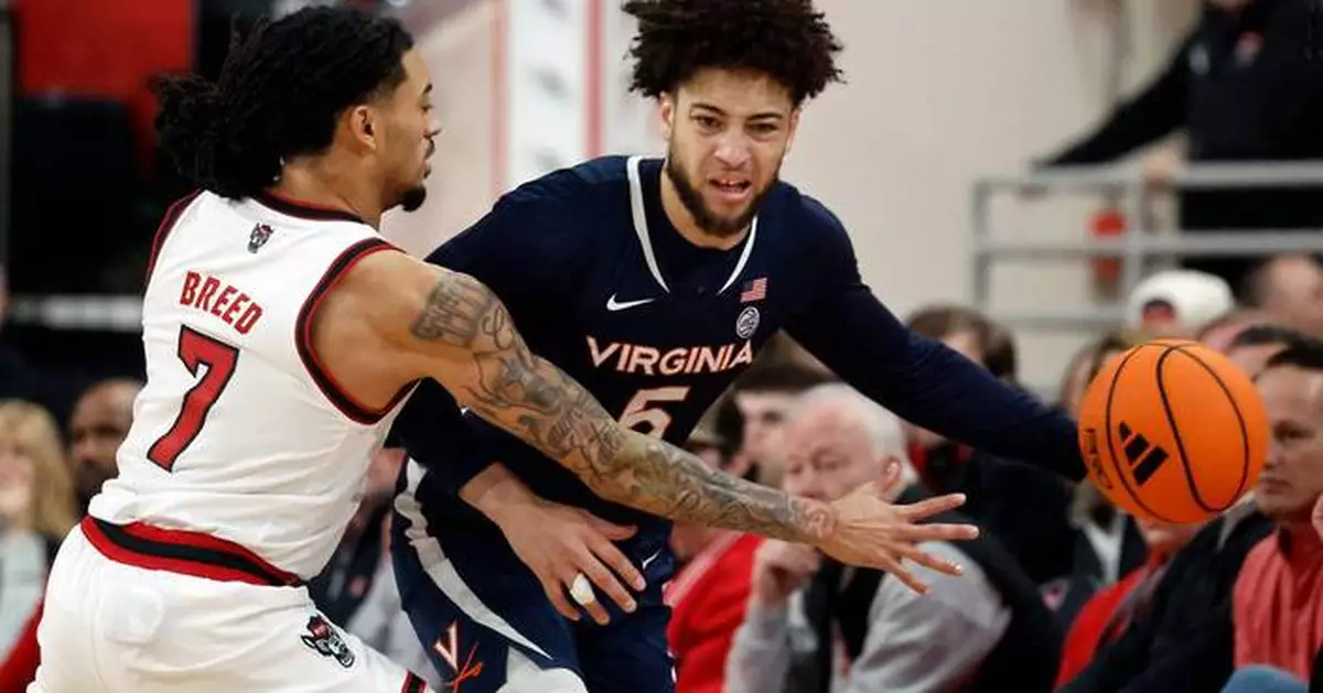 Lewis, De Ridder help No. 21 Virginia regroup from 3OT loss to beat NC State 76-61