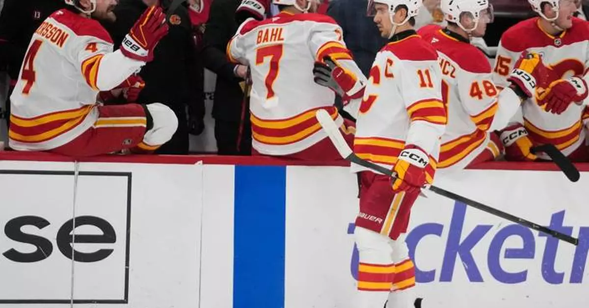 Backlund and Sharangovich lead Flames to 3-1 road win over Blackhawks