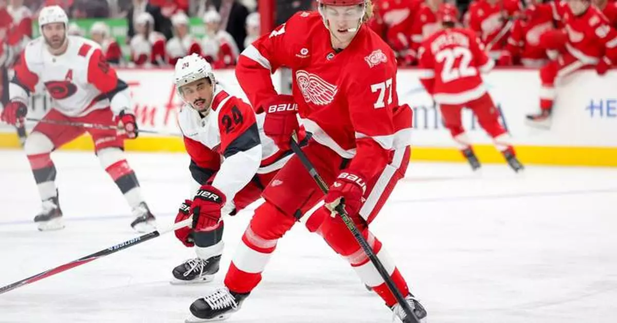 Copp scores in OT, lifts Red Wings to 4-3 win over Hurricanes after retiring Sergei Fedorov's jersey