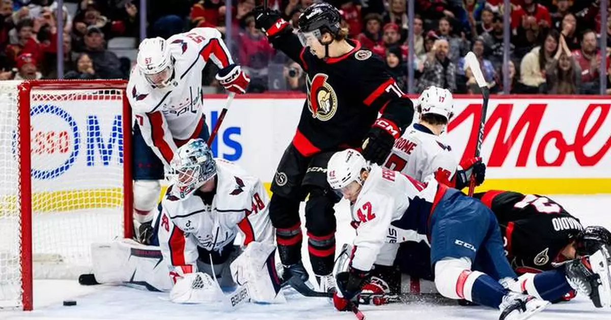 Zetterlund's 10th goal of the season late in the 3rd period gives Senators a 4-3 win over Capitals