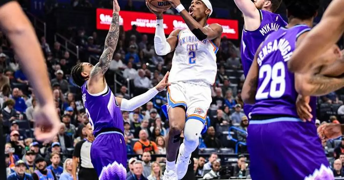 Gilgeous-Alexander scores 46 points as Thunder halt rare skid with OT win over Jazz