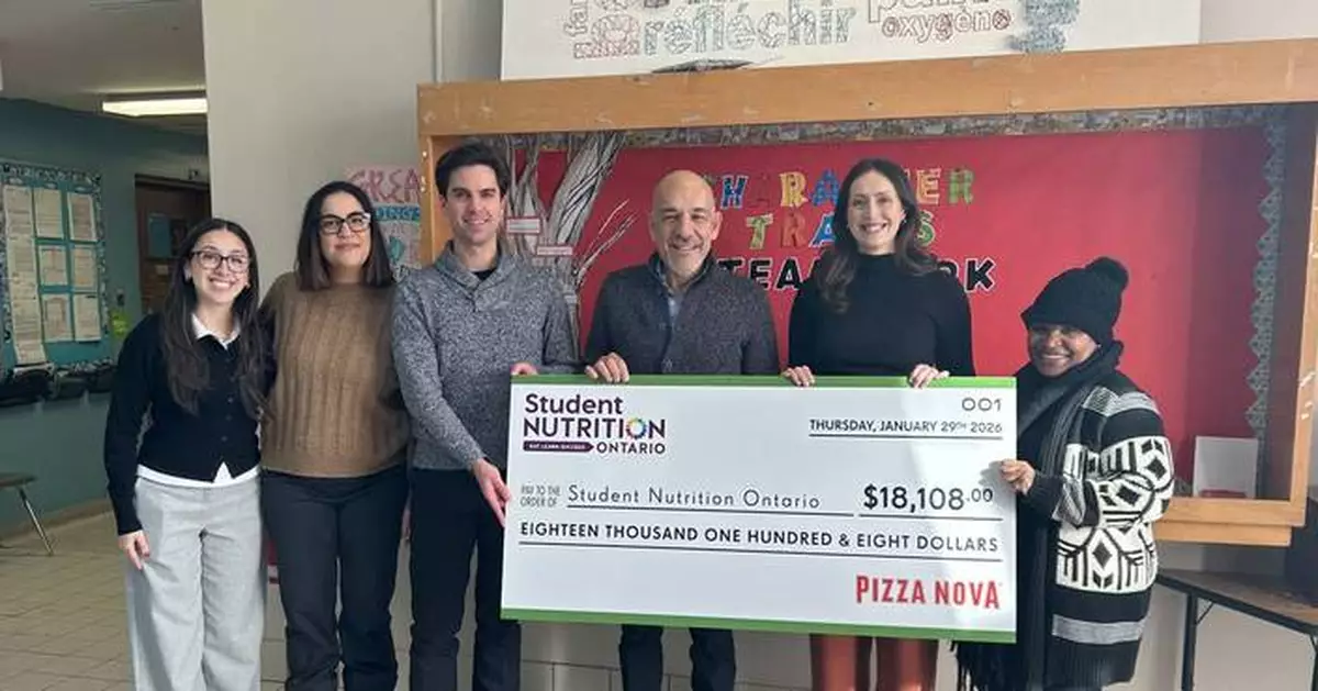 Pizza Nova Donates $18,108 to Student Nutrition Ontario Through Coins for Breakfast Program