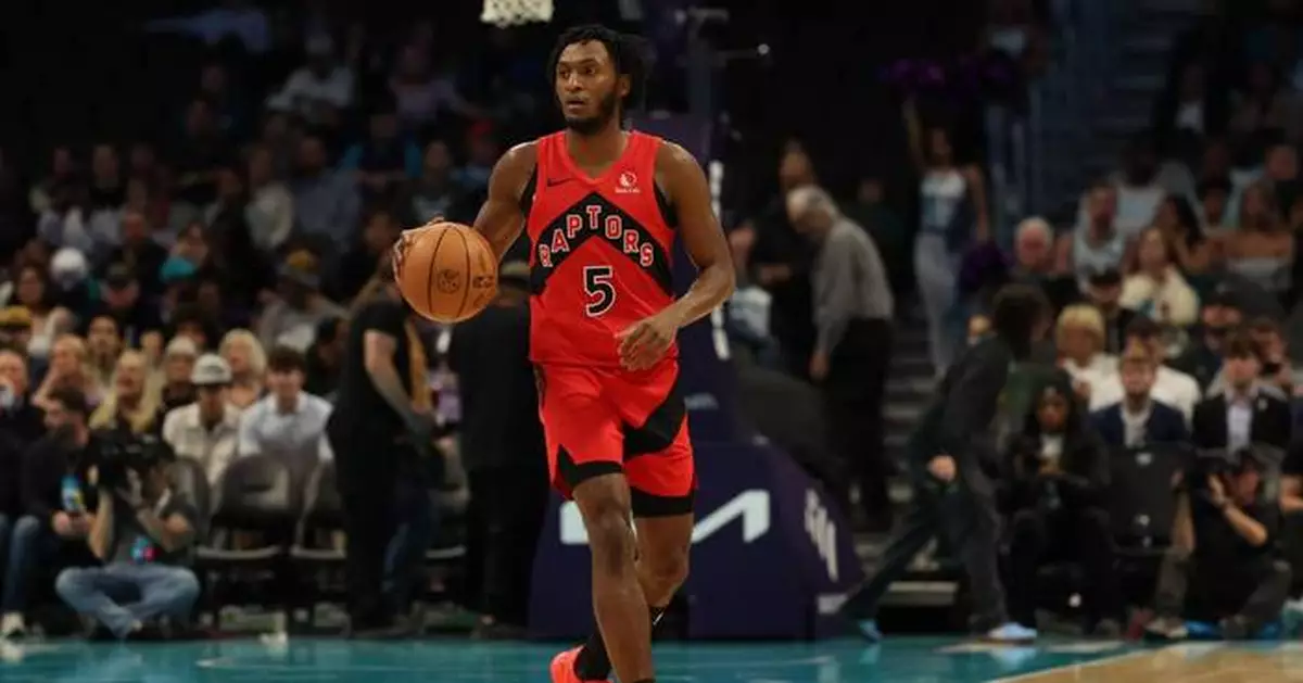 Quickley's 3-pointer at the buzzer sends the Raptors past the Hornets 97-96 for 5th win in 6 games