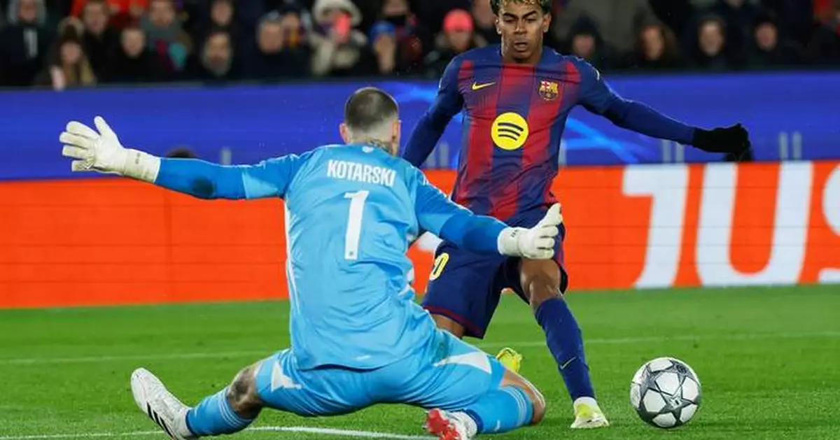 Yamal's goal and assist propel Barcelona to Champions League round of 16
