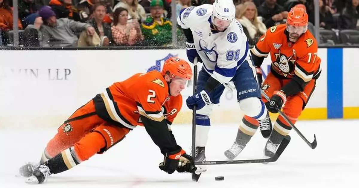 Darren Raddysh scores in OT, Lightning beat Ducks 4-3 in coach Jon Cooper's 1,000th game