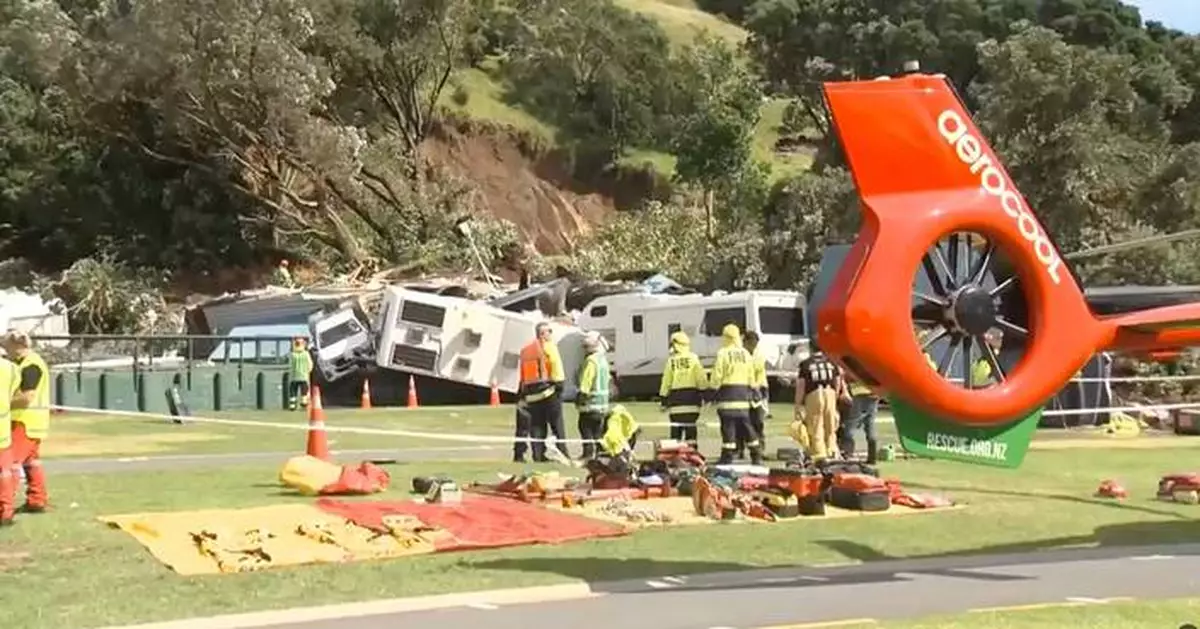 A search for 6 presumed dead in a New Zealand landslide is expected to take days