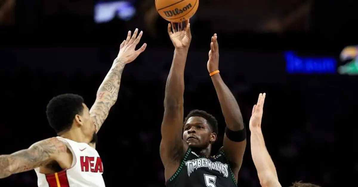 Edwards has 26 points to help Wolves beat Heat 122-94