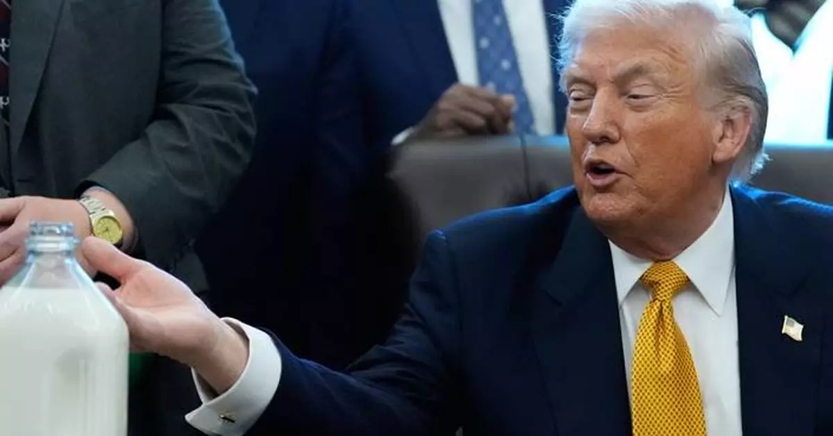 Milk gets a perch on Trump's desk but takes a back seat at bill signing