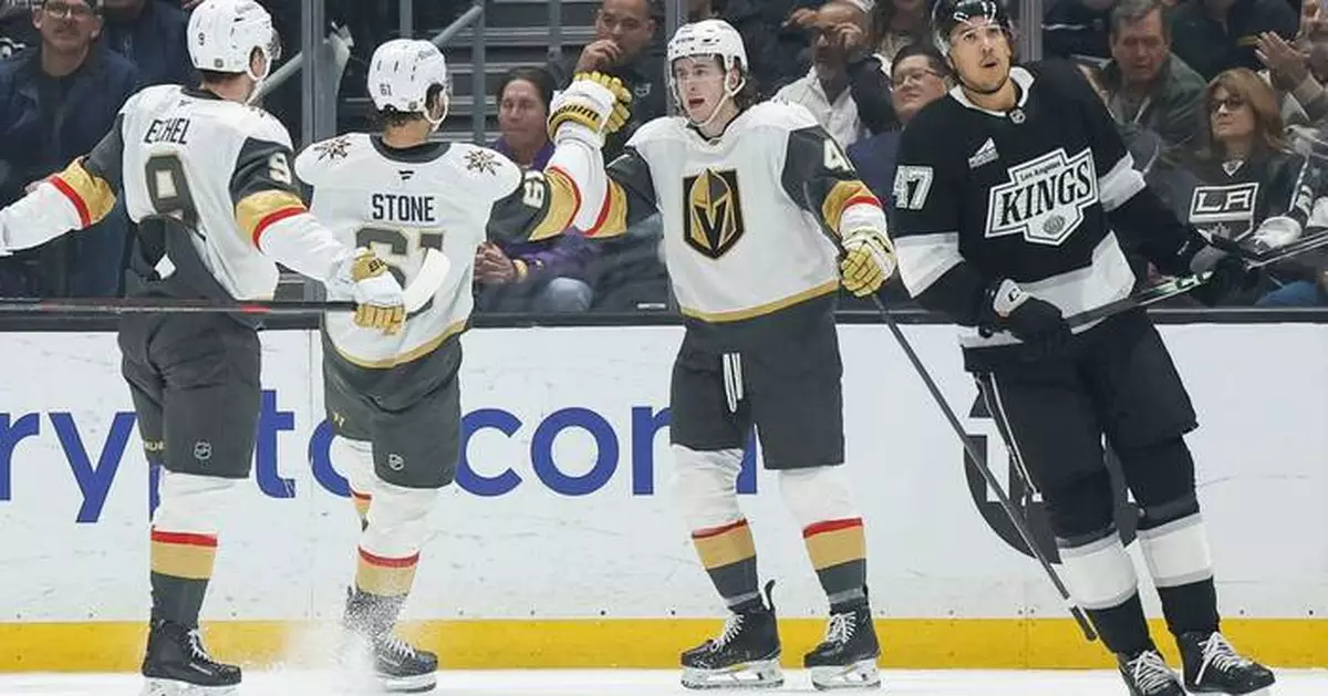 Stone scores in OT, Eichel had 3 assists in Golden Knights' 3-2 win over Kings