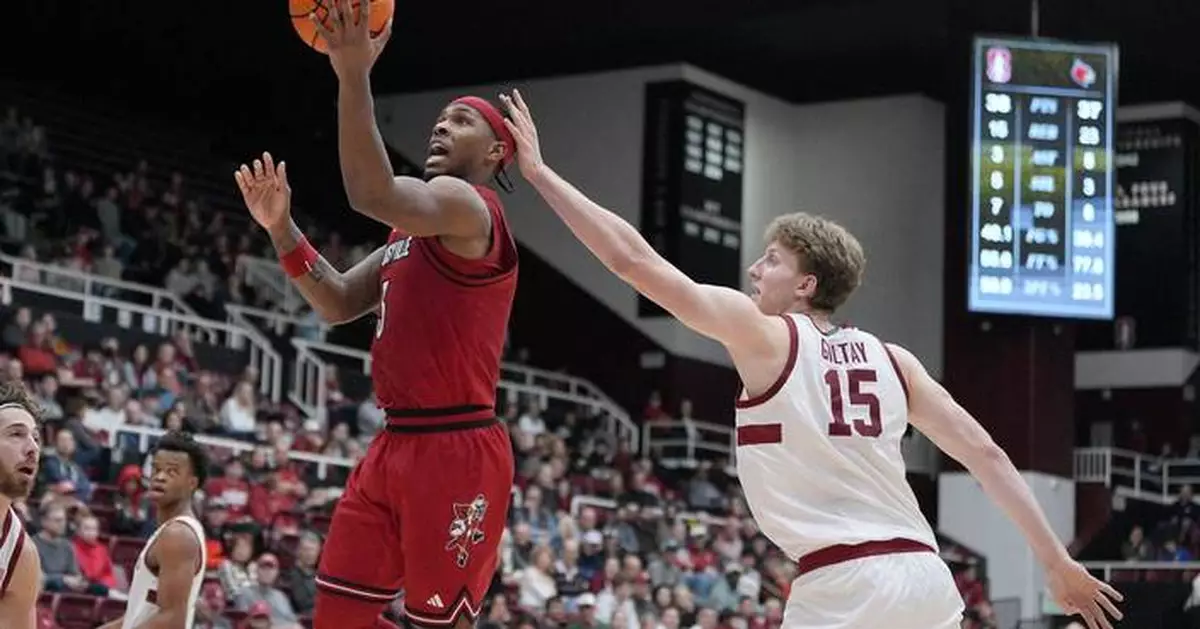 Freshman Ebuka Okorie leads Stanford to an 80-76 win over No. 16 Louisville