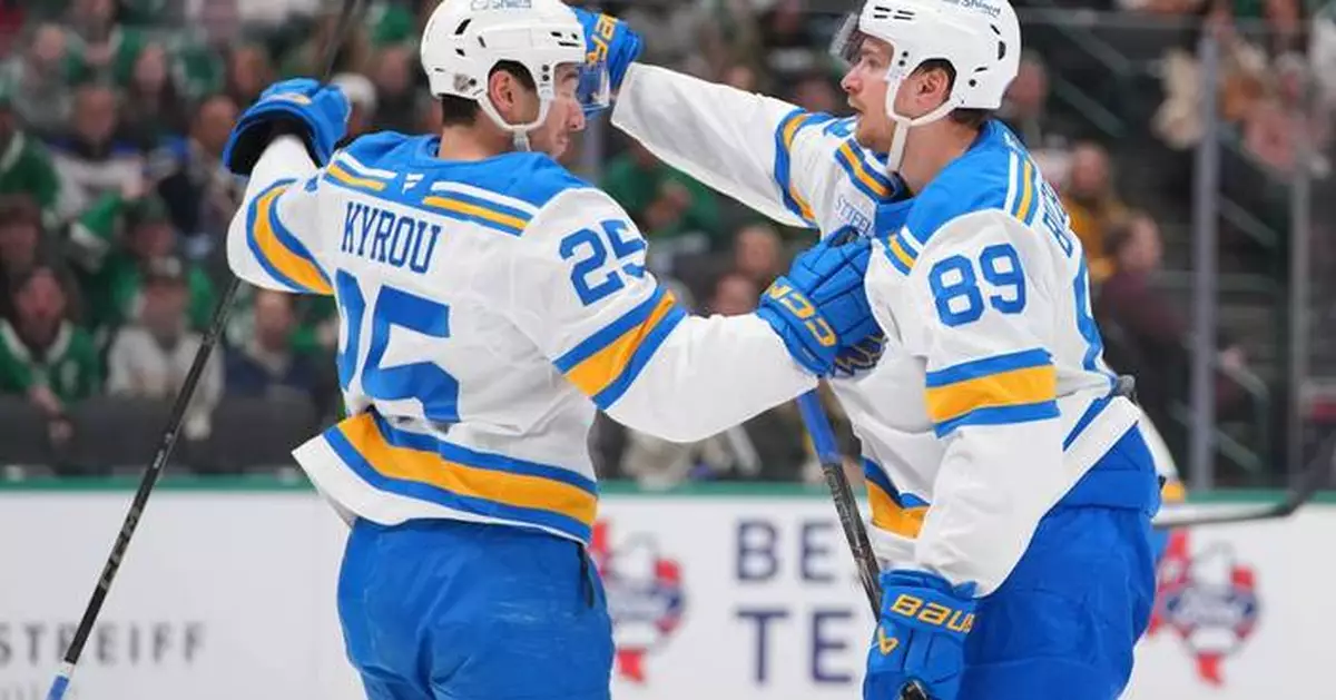 Snuggerud scores late power-play goal, Blues beat Panthers to end 5-game skid