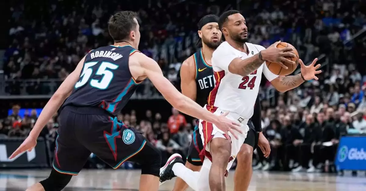 Norman Powell scores 36 points to lead Heat past Pistons 118-112