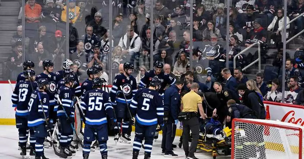 Haydn Fleury rejoins the Jets the day after his violent collision into the boards