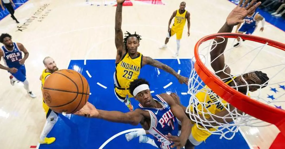 76ers' rookie V.J. Edgecombe rocks the rim and the crowd with posterized dunk over Indiana