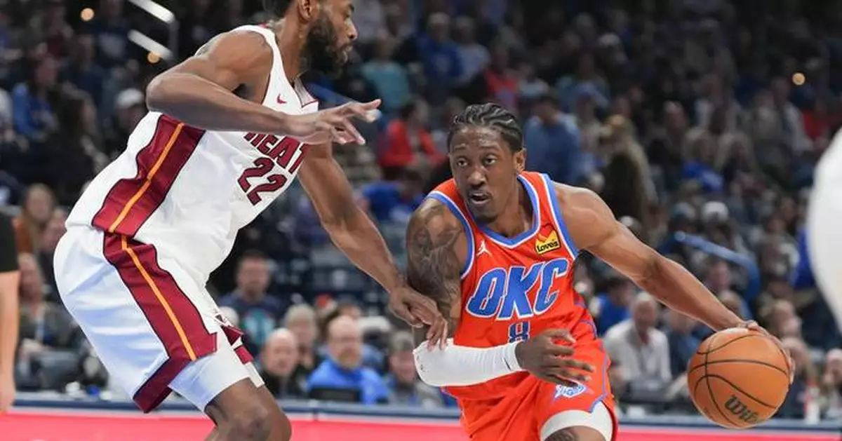 OKC's Jalen Williams leaves game in Miami, grabbing at right hamstring. Team says it's a thigh issue
