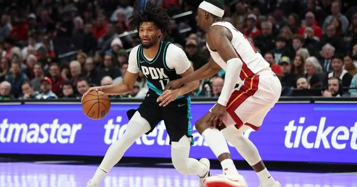 Sharpe scores 27 points as Trail Blazers beat Heat 127-110 for 4th straight win