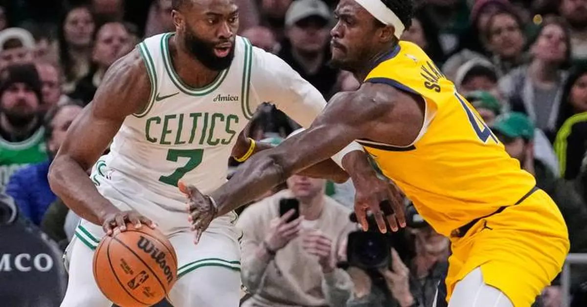 Jaylen Brown scores 30 points, grabs 10 rebounds to lead Celtics to 119-104 victory over Pacers