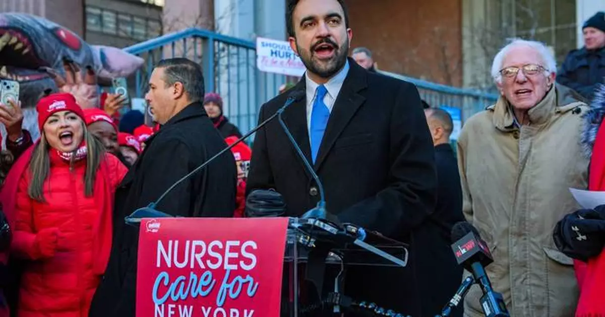 NYC Mayor Zohran Mamdani and US Sen. Bernie Sanders rally with nurses on ninth day of strike