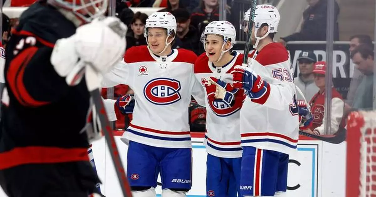 Quick strikes from Caufield and Anderson help Canadiens rally for 7-5 win over Hurricanes