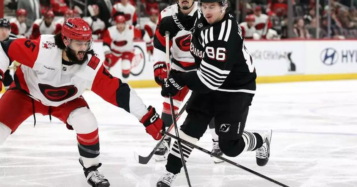 Devils' Jack Hughes leaves game with injury 2 weeks before US opens play at the Olympics
