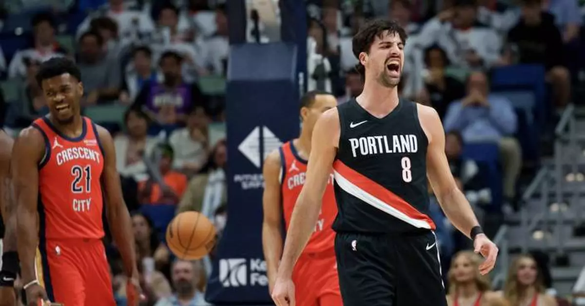 Deni Avdija has 34 points and 11 assists in the Trail Blazers' 122-109 win over the Pelicans